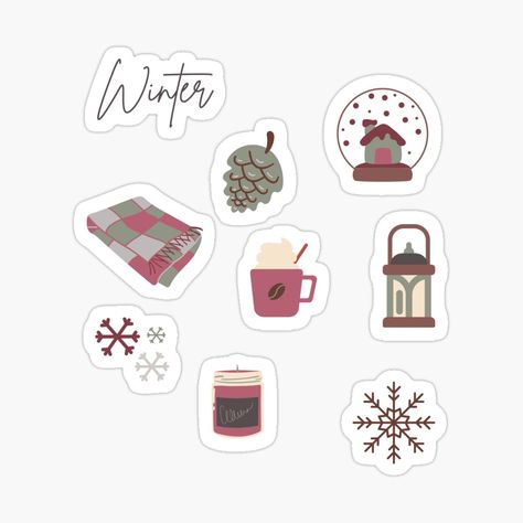 Get my art printed on awesome products. Support me at Redbubble #RBandME: https://www.redbubble.com/i/sticker/Cozy-up-it-is-wintertime-by-Tammystribe/93770407.EJUG5?asc=u Winter Stickers Printable, Winter Stickers Aesthetic, January Stickers, January Bujo, Cozy Stickers, Winter Stickers, Christmas Sheets, College Stickers, Journal Sticker