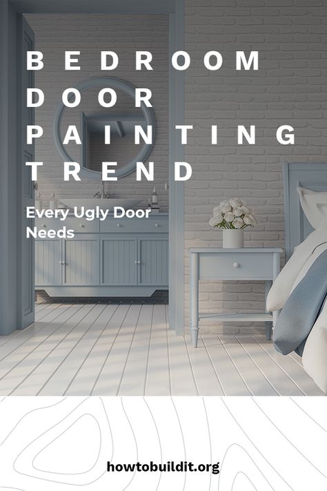 Bedroom Door Painting Trend Every Ugly Door Needs Bedroom Door Painting, Door Hacks, Door Painting Ideas Bedroom, Wooden Door Ideas, Door Painting, Room Organization Bedroom, Door Paint, Fun Patterns, Bedroom Door