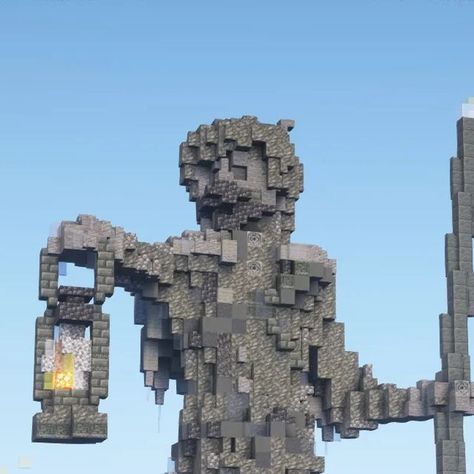 Blaze on Instagram: "Today's post is "The Light at the Edge," a statue to celebrate my fourth anniversary on instagram . It features a flaming staff, a lantern, a display base, a pumpkin, and more... . . . #minecraft #minecraftdesign #minecraftbuilds #minecraftstatue #minecraftstatues #minecraftideas #minecraftinspiration #4yearsoninstagram #minecraftjava #minecraftbedrock" Minecraft Statue, Minecraft Base, Minecraft Lantern, Minecraft Bed, Minecraft Statues, World Decor, Angel Statues, Minecraft Projects, Minecraft Designs