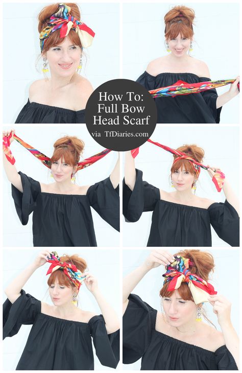 How To: Oversized Bow Head Scarf How To Fold A Head Scarf, How To Wear A Head Scarf, How To Tie A Head Scarf, How To Bun, How To Fold Scarf, Styling Braids, Kerchief Hair, Head Scarfs, Headwrap Tutorial