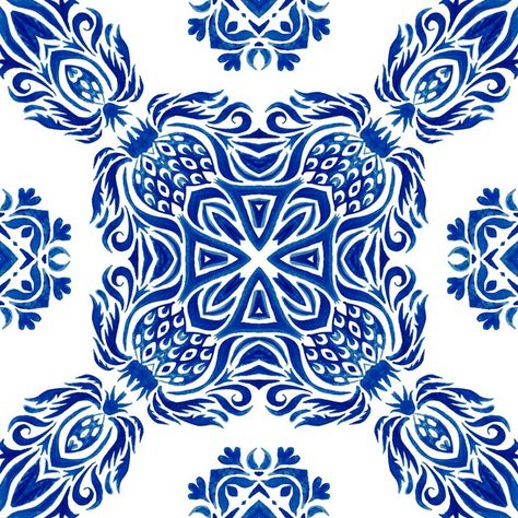 Azul e branco abstrato desenhado à mão t... | Premium Photo #Freepik #photo #fundo #padrao #flor #casamento Premium Photo, Mural, Tapestry, Home Decor, Home Décor