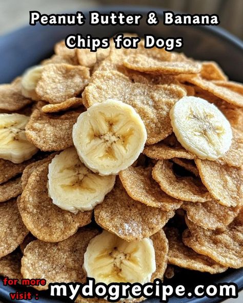 Homemade dog food recipes | Peanut Butter & Banana Chips for Dogs https://mydogrecipe.com/peanut-butter-banana-chips-for-dogs/       🐾🥜🍌 Recipes Peanut Butter, Banana Chips, Banana Slice, Peanut Butter Chips, Dog Recipes, Peanut Butter Banana, Homemade Dog Food, Animal Care, Homemade Dog