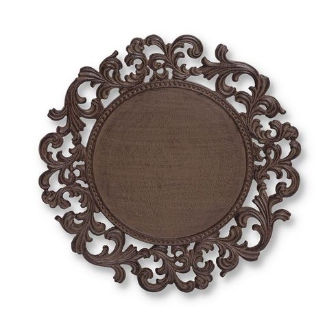 GG Collection Dinnerware & Flatware - Iron Accents Brown Dinnerware, Gg Collection, Iron Accents, Tuscan Inspired, Leaf Border, Beautiful Table Settings, Old World Style, Metal Letters, Acanthus Leaf