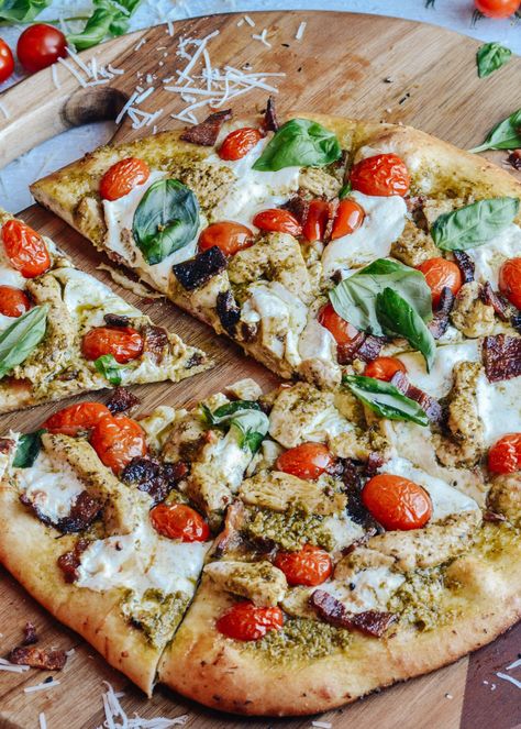 Pesto Sauce Pizza, No Rise Pizza Dough, Vegan Cheese Substitute, Freeze Pizza Dough, Quick Pizza Dough, Chicken Pizza Recipe, Perfect Pizza Dough, Delicious Pizza Recipes, Quick Pizza