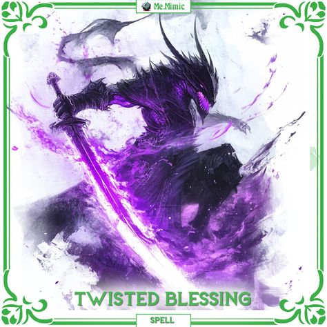 DnD 5e Spell Twisted Blessing by Me.Mimic Dragon Spell Book, Dnd Equipment, 5e Spells, Homebrew Spells, Spell Ideas, Dnd Spells, Dnd Things, Dnd Magic, Dnd Homebrew