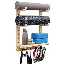 Home Gym Wall Storage, Gym Wall Storage, Diy Yoga Mat Holder, Home Gym Storage Ideas, Gym Storage Ideas, Yoga Mat Rack, Home Gym Wall, Yoga Storage, Home Gym Basement