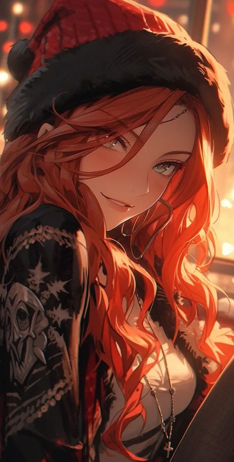 Ginger Anime Female, Red Hair Girl, Anime Red Hair, Redhead Art, Red Hair Woman, Bright Red Hair, Girls With Red Hair, Redhead Girl, Hair Girl