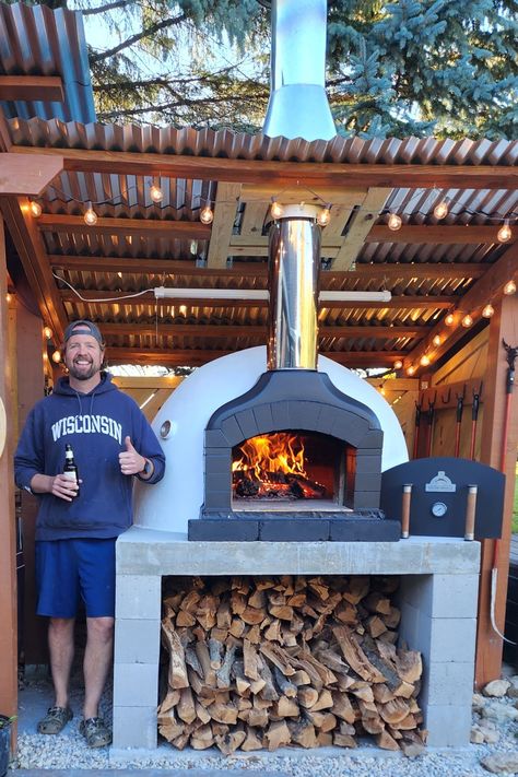 Brad's D105 Precut Brick Oven is well and truly lit in WI, USA.
Judging from his beaming smile and encouraging feedback, we think he might be pretty happy with his choice:

"Fantastic product and customer service! Ben at the Firebrick Co was excellent at answering questions throughout my D105 brick oven build. I would Highly recommend this company and product!"

If you're in the States and want to find out more, simply click to head to our US website. Outside Pizza Oven, Brick Pizza Oven Outdoor, Brick Oven Outdoor, Pizza Food Truck, Brick Ovens, Pizza Oven Kits, Oven Outdoor, Diy Pizza Oven, Stone Oven