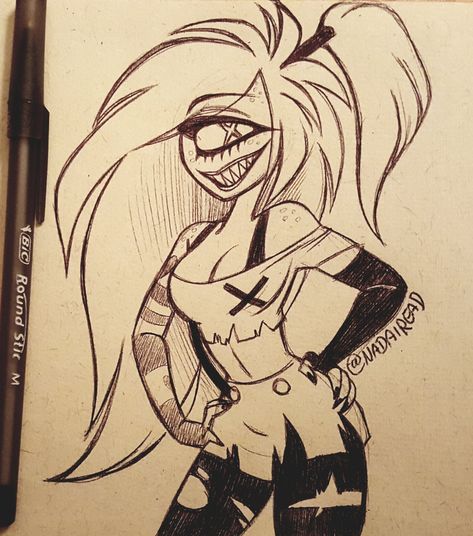 Hazbin Hotel Drawings Pencil, Hazbin Hotel Sketches, Hazbin Hotel Drawings, Cherry Boom, H Hotel, Pretty Drawings, Easy Drawings Sketches, Vivziepop Hazbin Hotel, Cherry Bomb