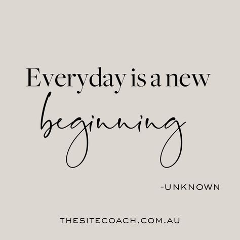 Every day is a new beginning. 😄 Every moment is an opportunity to do something good that can make the world a better place. A chance to reinvent yourself, and make a difference in the world. ✨ #thesitecoach #thesitecoachquotes #thesitecoachmotivation #websitedesignerinaustralia #websitedesignerinsydney #onlinebusiness #motivationquotes2022 #growthquotes2022 #businesswomen #businesswomeninaustralia #smallbusinessowners #wordpressdesigners #womeninbusiness Every Day Is A New Beginning, Quote About Change New Beginnings, New Beggining, Short Quotes About Change, New Beginning Tattoo, Reinvent Yourself, A New Beginning, New Beginning, Change Quotes