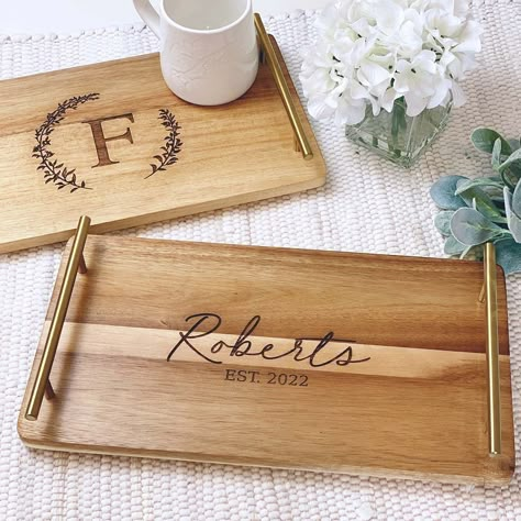 New Neighbor Gifts, Custom Serving Tray, Personalized Tray, Wooden Memory Box, Wood Trays, Wooden Trays, Nursery Night Light, Moving Gifts, Wooden Serving Trays