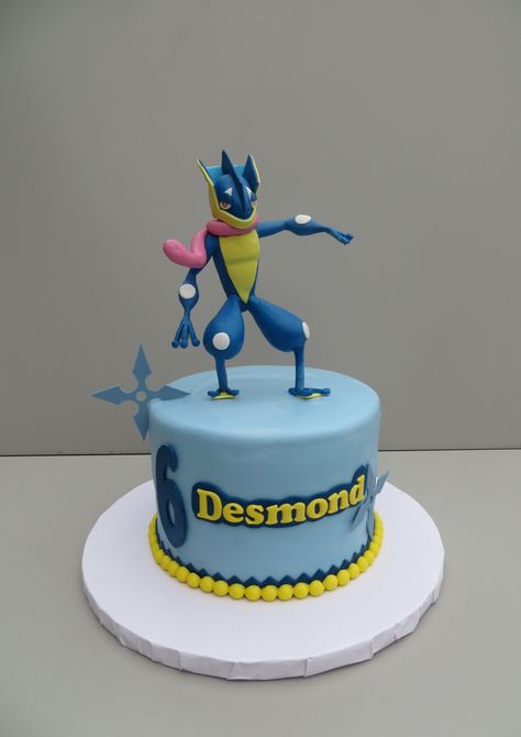 Greninja Cake, Pokemon Cookies, Greninja Pokemon, Boys Bday Cakes, Pokemon Birthday Cake, Pokémon Party, Splash Party, Pokemon Cake, Pokemon Birthday Party