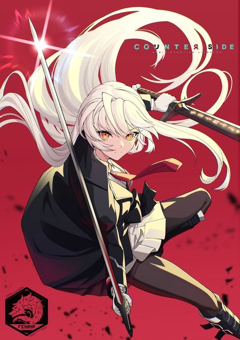 Counter Side Game, Counter Side, 1080p Anime Wallpaper, Anime Warrior, Girls Frontline, Anime Canvas, Anime Character Drawing, Video Game Art, White Hair