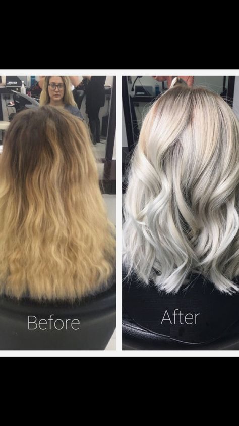 Blonde To Platinum Before And After, Platinum Blonde Long Bob, Blonde To Platinum, Blonde Long Bob, Platinum Highlights, Blonde Ambition, Ice Blonde, Long Bob, Platinum Blonde