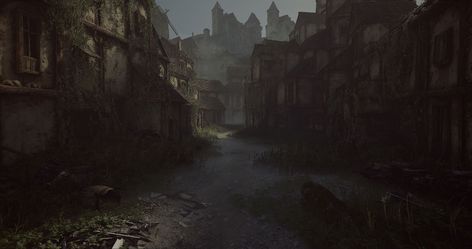 ArtStation - Abandoned Medieval Town (UE 5.3 Lumen) Abandoned House Concept Art, Abandoned Town, Medieval Town, Fantasy Landscape, The Neighbourhood, Quick Saves, Art