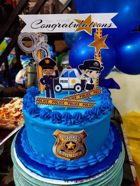 Cake Police Birthday, Police Man Cake, Police Cake Design, Police Cupcakes, Police Birthday Cakes, Meme Cake, Police Cake, Police Cakes, Buttercream Birthday Cake