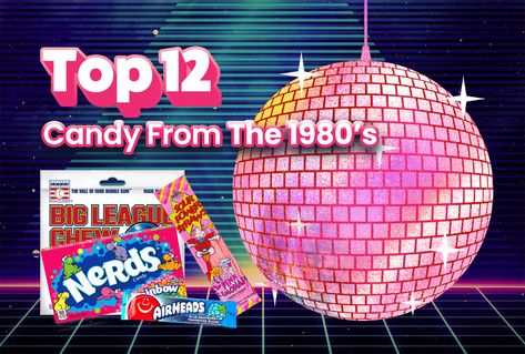 Top 12 Candy from the 80s | 80s Candy | Candy Funhouse 80’s Candy, 80s Candy Table, 90s Candy Bar Party Ideas, 1980s Party Food, Diy 80s Party Decorations, 80s Candy, 90s Candy, Airheads Candy, Neon Sweater