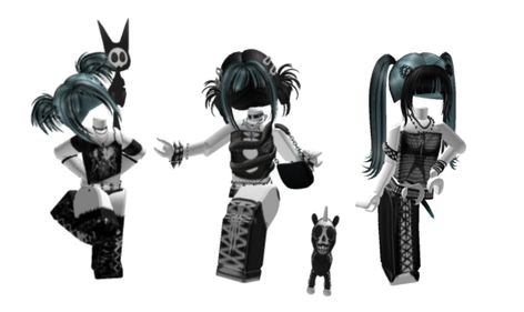 Trio Roblox Outfits, Roblox Trio Matching Outfits, Trio Matching Roblox Avatars, Matching Roblox Outfits For Best Friends, Match Three, Emo Roblox Outfits, Emo Roblox Avatar, Match 3, 3 Friends