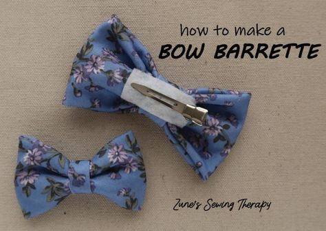 DIY Bow Barrette – Zune's Sewing Therapy Smocking Tutorial, Scraps Of Fabric, Make A Bow, Bow Barrette, Dress Patterns Free, Creation Couture, Bridal Hair Pins, Diy Hair Bows, Nature Inspired Jewelry