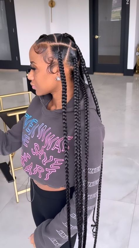 Quick Braids, Big Box Braids Hairstyles, Feed In Braids Hairstyles, Box Braids Hairstyles For Black Women, Cute Braided Hairstyles, Braided Cornrow Hairstyles, Braids Hairstyles Pictures, Quick Braided Hairstyles, Cute Box Braids Hairstyles