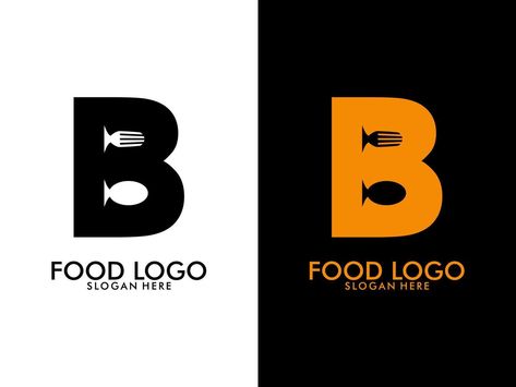 Initial Letter B Food Logo, food logo vector Recipe App, Restaurant Logo, Food Logo, Restaurant Logo Design, App Logo, Logo Restaurant, Logo Mockup, Logo Food, Letter B