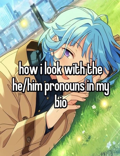 How I Look With He Him In My Bio, How I Look Like With He/him Pronouns In My Bio, He Him Pronouns Flag, This User Uses He/they Pronouns, My Honest Reaction Enstars, I Identify As A Threat My Pronouns Are Try/me, Dork Diaries, Forehead Kisses, Psychological Horror