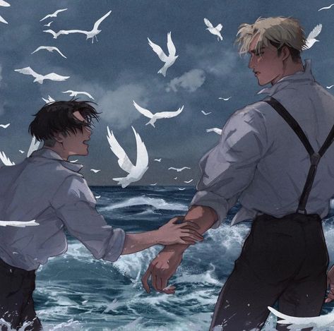 Levi And Erwin, Kpop Meme, Attack On Titan Fanart, Attack On Titan Art, Levi Ackerman, Attack On Titan Anime, Blue Art, Attack On Titan, Art Inspo