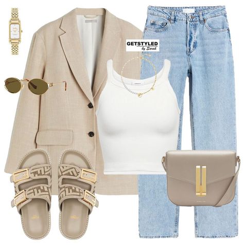 Wag Outfits, Style Inspiration Women, Knit Bra, My Ride Or Die, Outfit Inspo Spring, Mode Hijabi, Kardashian Outfit, Beige Blazer, Spring Fashion Casual