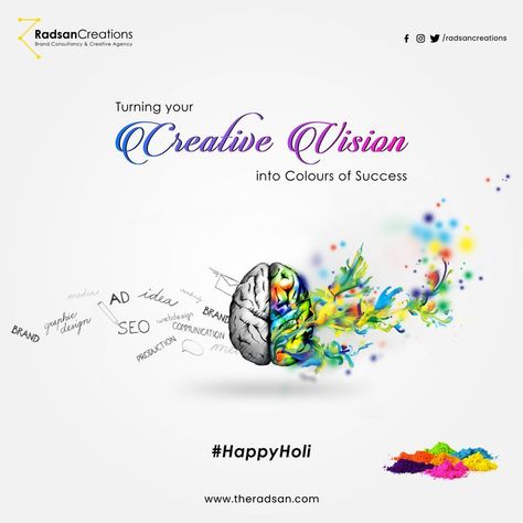 Radsan creations Holi Creative, Holi Design, Holi Wishes, Love And Happiness, Communication Design, Happy Holi, Creative Agency, Design Logo, Case Study