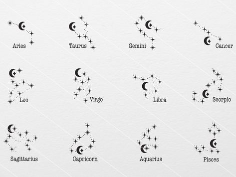 Emma Tattoo, Star Tattoo On Wrist, Star Constellation Tattoo, Horoscope Symbols, Stars Clipart, Capricorn Art, Birth Signs, Capricorn Constellation, Astrology Tattoo