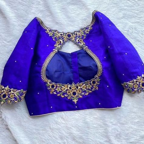 Dm@9640490158 Designer maggam work blouse Fabric: Halfpattu/Rawsilk Dispatch: 3days Price : 3000unstiched . 3550stitched Colours and sizes can be customised accordingly Maggam Work Boat Neck Blouse Designs Latest, Arya Work, Exclusive Blouse Designs, Blouses Work, Blue Blouse Designs, Netted Blouse Designs, Blouse Works, Aari Design, Latest Bridal Blouse Designs