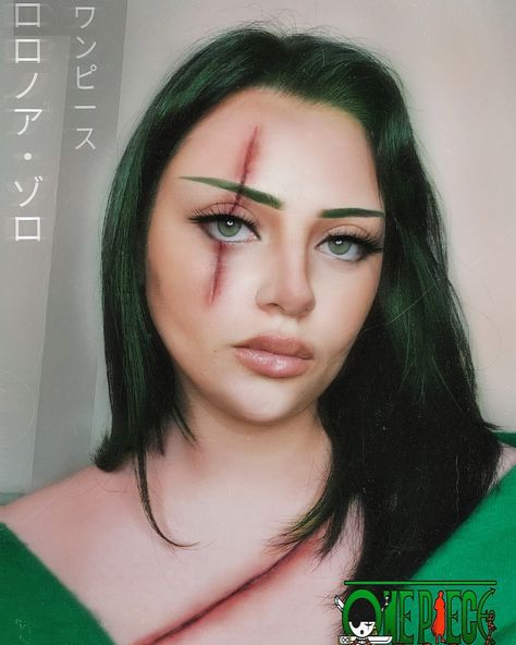 Instagram : _mua.mb_ Zoro Makeup, Zoro Cosplay, Anime Eye Makeup, Anime Makeup, Cosplay Makeup, Anime Eyes, Cosplay Ideas, Halloween Outfits, Halloween Makeup