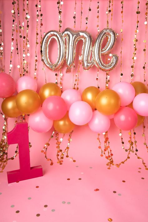 Buy Pink First Birthday Digital Background/backdrop With Balloon Online in India - Etsy Baby Pink Birthday Sequin Backdrop, Pink First Birthday Party Theme, Birthday Photo Wall Backdrop Pink, Pink Minnie Backdrop, Baby One Winter Wonderland Pink Backdrop, Teddy Bear Pink Backdrop, 1 Year Birthday Background, 1st Birthday Pink And Gold Theme, One Backdrop Birthday