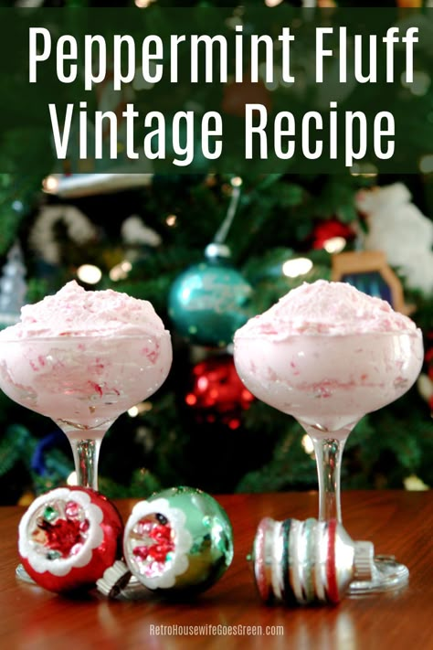 Vintage Holiday Recipes, Vintage Christmas Recipes, Vintage Christmas Party, Gluten Free Candy, Fluff Recipe, Fluff Desserts, Retro Housewife, Cold Desserts, Jello Recipes