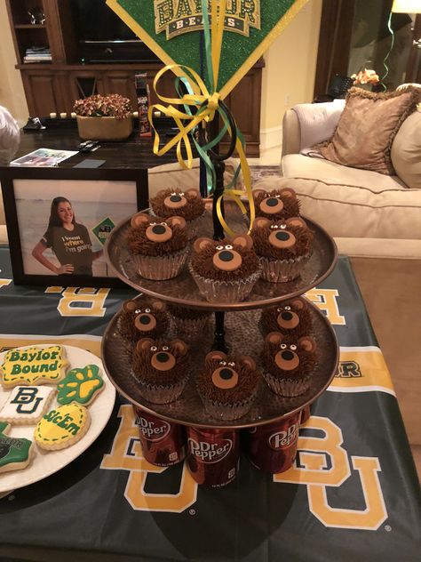 Baylor Grad Party, Baylor Cake, Baylor Graduation Party, College Send Off Party, Baylor Graduation, Dr Pepper Cake, Grad Dinner, College Announcements, Boys Graduation Party