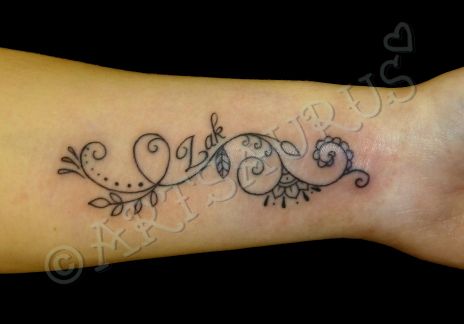 Name vine On Wrist | Please don’t copy… About Butterflies, Name Tattoo, S Tattoo, Name Art, A Tattoo, Infinity Tattoo, Arm Tattoo, Written By, Tatting