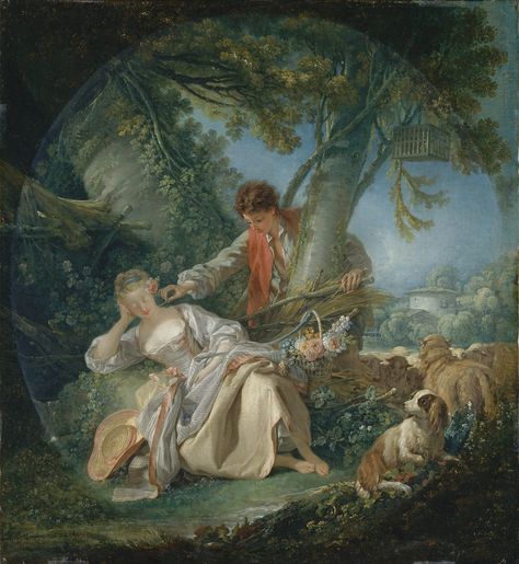 The Interrupted Sleep by Francois Boucher Rococo Painting, Jean Antoine Watteau, Francois Boucher, Rococo Art, Istoria Artei, 18th Century Paintings, Francisco Goya, French Rococo, Paul Gauguin