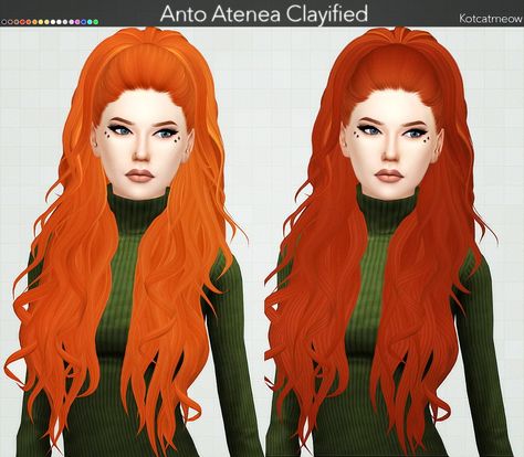 Kot Cat: Anto`s Atenea Hair Clayified  - Sims 4 Hairs - http://sims4hairs.com/kot-cat-antos-atenea-hair-clayified/ Hair Ts4, Eye Face Painting, Ts4 Hair, Sims 4 Piercings, Sims 4 Children, Sims Games, Sims 4 Mm, Female Hair, Sims 4 Cc Packs