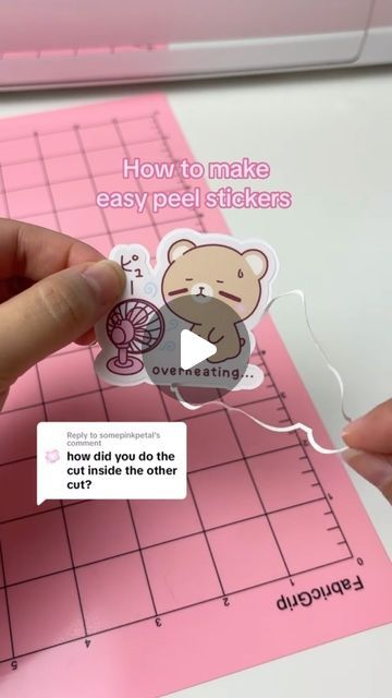 Teena 💖 on Instagram: "Here’s how I make easy peel stickers! The cut setting may vary depending on the sticker paper you use. I used @KoalaPaper glossy sticker paper. Let me know if you found this tutorial helpful, and please like and follow! 🥰 This sticker is available in matte, glossy or holographic my Etsy shop! Link in bio. 💖  °˖✧✿✧˖° #stickertutorial #stickermaking #makingstickers #stickermakingtutorial #stickertiktok #easypeel #kawaiistickers #cutestickers #stickershopetsy #cricuttutorials #cricuttips #cricuttipsandtricks" Easy Peel Stickers Cricut, Diy Transparent Sticker, How To Print Stickers With Printer, How To Package Stickers, How To Pack Stickers, Popular Stickers To Sell, How To Make Your Own Stickers, Sticker Shop Ideas, How To Make Stickers Homemade