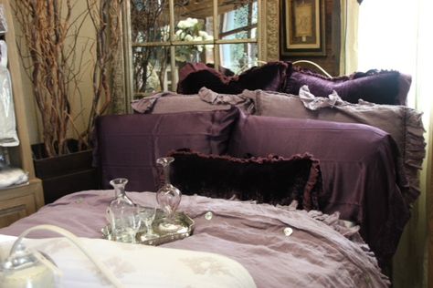 Plum Bedding, Teen Bed, Purple Bed, Romantic Bed, Pb Teen, Purple Bedding, Purple Bedroom, Purple Rooms, Dark Home Decor