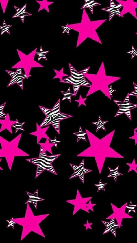 Y2k Emo Wallpaper Iphone, Y2k Hello Kitty Backgrounds, Pink And Black Scenecore, Hot Pink Stars Wallpaper, Hot Pink Scene Aesthetic, 2000s Emo Wallpaper Iphone, Hello Kitty 2000s Wallpaper, Pink Scenecore Wallpaper, Scenecore Pattern