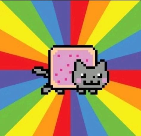 Nyan Cat Pfp, Scene Kid Pfp, Tac Nyan, Nya Cat, What Year Is It, Nyan Nyan, Neon Cat, Homestuck Characters, Nyan Cat