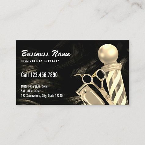 Gold Scissor Barber Pole Professional Barber Shop Business Card  Zazzle Barber Shop Business Cards, Shop Business Card, Barber Shop Interior, Barber Logo, Gold Scissors, Barber Pole, Gold Business Card, Hairstylist Business Cards, Business Card Design Inspiration