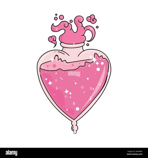 Love Elixir, Heart Shaped Bottle, Background Valentines Day, Bottle Tattoo, Bottle Drawing, Creepy Drawings, Magic Love, Paint Nite, Drawing Wallpaper