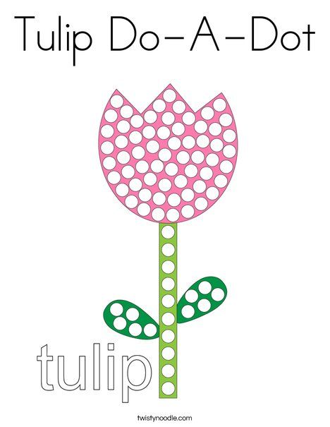 Tulip Do-A-Dot Coloring Page - Twisty Noodle Coloring Pages Nature, Bingo Dauber, Twisty Noodle, Valentines Day Coloring Page, Valentines Day Coloring, Do A Dot, Holiday Lettering, Preschool Lesson Plans, Preschool Lessons