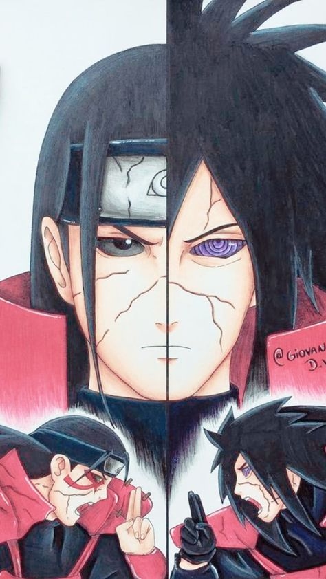 Madara And Hashirama, Badass Drawings, Naruto Painting, Naruto Sketch Drawing, Naruto Sketch, Best Anime Drawings, Naruto Drawings, Naruto Uzumaki Art, Anime Akatsuki