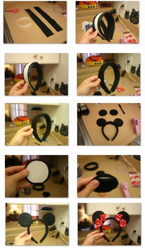 Como hacer una diadema de minnie mouse facil y rapido! Minnie Mouse Ears Diy, Diy Disney Ears, Diy Mickey Ears, Disney Mouse Ears, Minnie Mouse Headband, Disney Mickey Ears, Disney Mouse, Minnie Party, Mickey Party