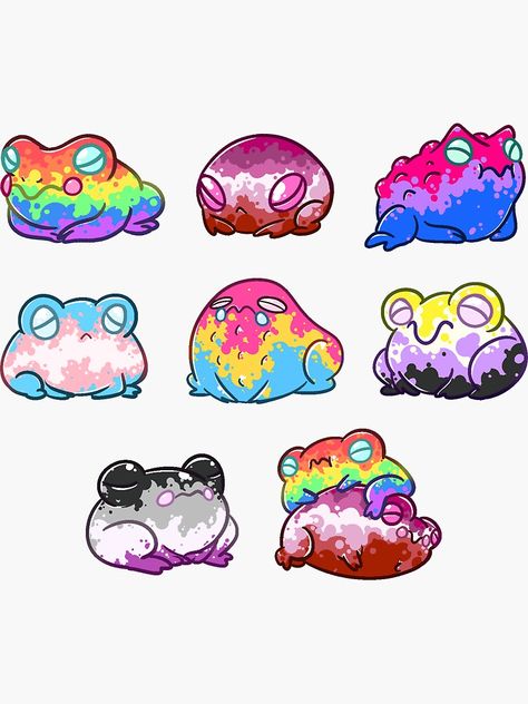 Pride Frog, Sticker Sheet, Gay Pride, Frogs, Animals