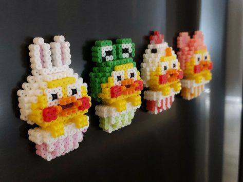 Perler Beads Crafts, Pyssla Ideas, Beads Art, 3d Perler Bead, Hamma Beads, Perler Art, Melty Beads, Perler Bead Art, Fridge Magnet