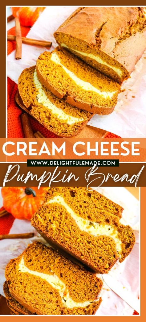 The BEST Cream Cheese Pumpkin Bread {Step-by-Step Photos} Fall Pumpkin Bread, Super Moist Pumpkin Bread, Cream Cheese Pumpkin Bread, Pumpkin Bread With Cream Cheese, The Best Pumpkin Bread, Cream Cheese Pumpkin, Best Pumpkin Bread, Bread With Cream Cheese, Cream Cheese Swirl